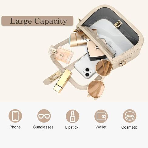 LOXOMU Clear Bag for Stadium Events, Cute Clear Crossbody Bag Stadium Approved, Small Clear Concert Purse for Women in Kuwait