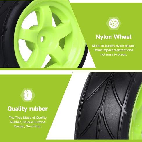 Pre-Glued OD 2.55" 12mm Hex Wheels Rims and Rubber Tires for Traxxas Tamiya HPI HSP Redcat RC 1/10 On Road Racing Car, Set of 4 (Color C) in Saudi Arabia