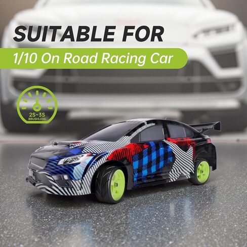 Pre-Glued OD 2.55" 12mm Hex Wheels Rims and Rubber Tires for Traxxas Tamiya HPI HSP Redcat RC 1/10 On Road Racing Car, Set of 4 (Color C) in Saudi Arabia