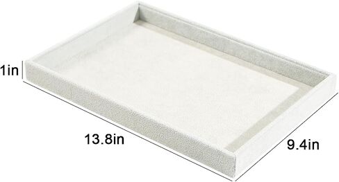 2pcs/Set Velvet Jewelry Tray, 24 Grids Large Storage Tray for Bracelet Bangle Beads Display, Jewellery Organizer Box Tray for Home Drawer or Shop Store Selling Show (Beige Velvet) in Saudi Arabia
