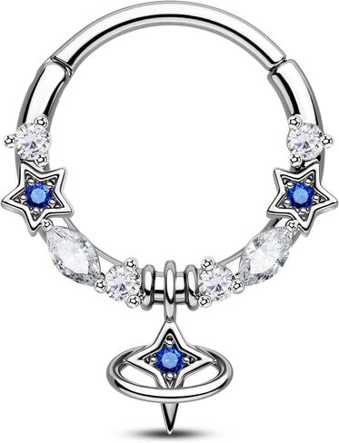 CM Crareesi Mania Dangle Septum Ring 316L من الفولاذ المقاوم للصدأ الحاجز المجوهر in Saudi Arabia