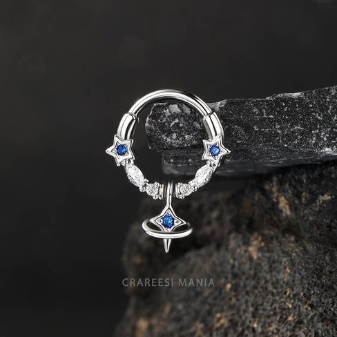 CM Crareesi Mania Dangle Septum Ring 316L من الفولاذ المقاوم للصدأ الحاجز المجوهر in Saudi Arabia