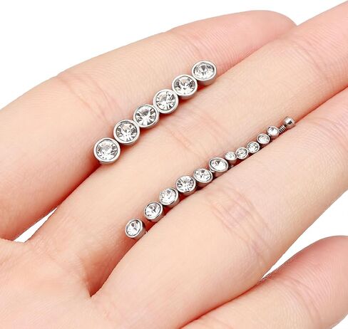 14G Dermal Tops Internally Threaded 316L Surgical Steel Dermal Anchor Clear Cubic Zirconia Dermals Piercing Jewelry for Women Men Top Size 2mm 3mm 4mm in Saudi Arabia