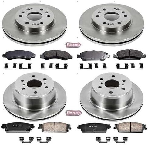 POWERSTOP KOE2070 Front and Rear Autospecialty Replacement Brake Kit Brake Rotors & Ceramic Brake Pads For Cadillac Escalade Chevy Silverado 1500 Suburban 1500 Tahoe Sierra 1500 Yukon [Model Specific] in Saudi Arabia