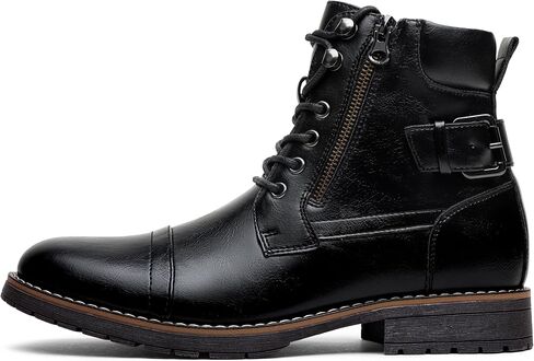 Vostey Men's Boots Black Boots for Men Casual Boots Motorcycle Combat Ankle Dress Boots Mens (BMY678A black 15) in Kuwait