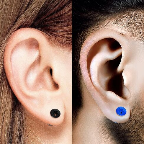 3 Pairs Black White Blue Silicone Double Flared Saddle Piercing Jewelry Stretcher Ear Star Earring Lobe flesh Tunnel Plugs in Saudi Arabia
