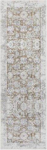 Lahome Vintage Floral Kitchen Runner Rug, 2x5 Hallway Runner Non Slip Washable Runner Rugs,Soft Ultra-thin Bathroom Runner Rug Non-Slip Carpet Runner for Bedroom (2x5ft,Green) in Kuwait