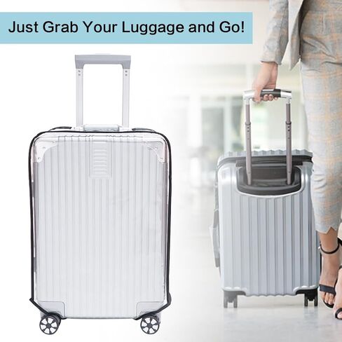 Clear PVC Suitcase Cover Luggage Protector, 20 Inch Clear Luggage Cover Waterproof, Designed for Wheeled Hardshell Suitcases (20 Inch) in Saudi Arabia