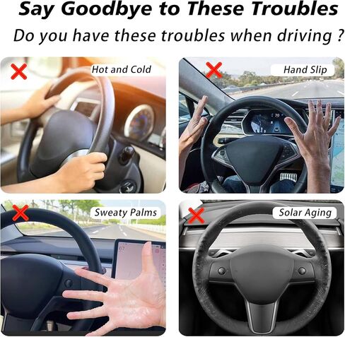 for Tesla 2017-2023 Model 3 and 2020-2024 Model Y Steering Wheel Cover Trim Interior Decoration Protection Accessories (M3/My-White 5pcs) in Kuwait