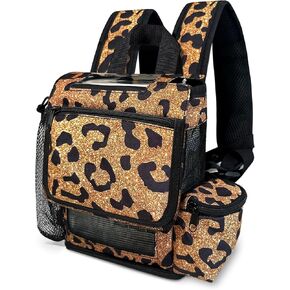 O2TOTES USA Ultra Lightweight Backpack Fit For Inogen One G5 and Inogen Rove 6 Lightweight Backpack with Adjustable Straps, zippered bottom, Recommended by Inogen, Leopard print