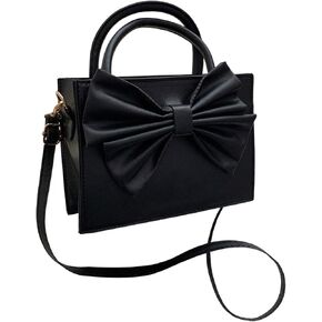 Women's Bow Knot Satchel Handbag Zipper Double Handle Elegant Small Shoulder Bags