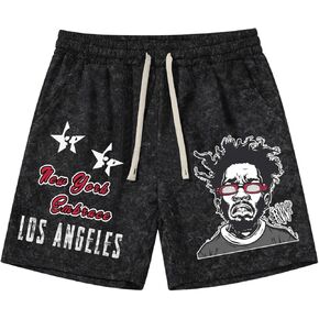 SHENHE Men's Y2k Star Print Graphic Shorts Straight Leg Streetwear 90s Vintage Drawstring Shorts