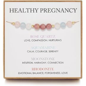Pregnancy Bracelet for Women Pregnancy Gifts for Expecting Mom Healthy Pregnancy Gift Moonstone Healing Crystals Bracelet First Time Mom Gifts Hope Spiritual Bracelet for Mothers Day Jewelry