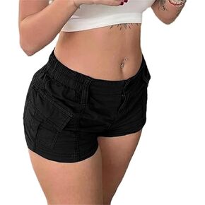 شورتات البضائع y2k و shorts منخفضة مرنة شورت E-Girl Slim Fit Cargo Micro Short Sweatpant Harajuku streetwear