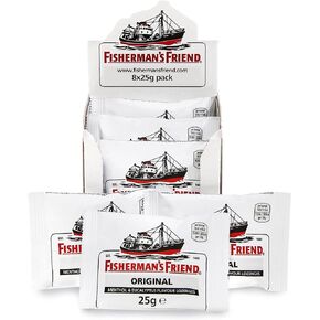 TEADZ Fisherman's Friend Original Extra Strong Menthol & Eucalyptus Lozenges, Pack of 8 (25 g)