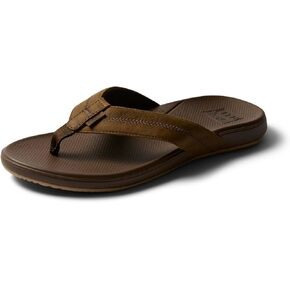 REEF Cushion Phantom 2.0 LE Men's Flip Flop, Full Grain Leather Straps, Ultra Soft Cushion Footbed, Toffee, 8