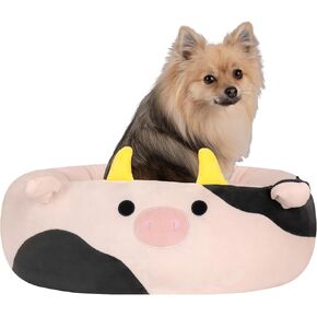 Squishmallows Original 20-Inch Connor The Cow Pet Bed - Small Ultrasoft Official Jazwares Plush Pet Bed