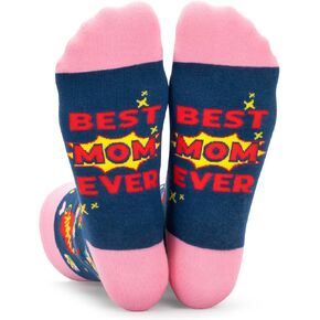 Mothers Day Gifts - Funny Cheer Up Mom Socks Best Mom Ever Gifts from Daughter Son, Mama Mommy Gifts Socks