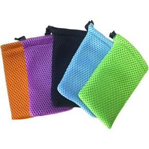 Nylon Mesh Drawstring Bag, 5 x 3.5 Inch Small Storage Pouch String Bags for Mini Stuff MP3 Charger Earphone Key 5Pcs