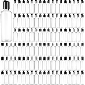Roshtia 100 Pcs Plastic Bottles Toiletries Empty Travel Size Containers Leak Proof Squeeze Bottles Refillable Travel Lotion Container for Cream Conditioner(3.4 oz,Black)