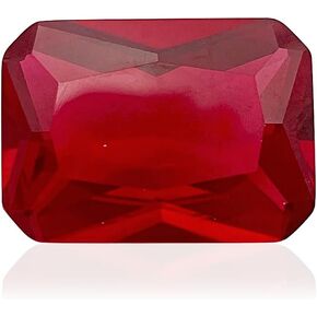 Radiant Cut Loose Synthetic Ruby Stone Red Corundum Gemstone Cut Faceted VVS Clarity (2.57-42.15cts, 1Pcs)