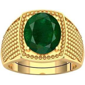 طبيعية 9.25 قيراط Emerald Panna Gold Plated Ring Lab معتمد الأحجار الكريمة المعتمدة