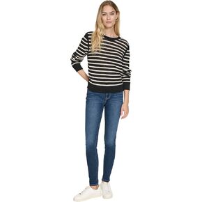 Nautica Women's Long Sleeve Striped Crewneck Sweater