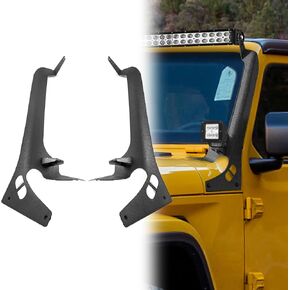 WeiSen 50" LED Straight Light Bar Brackets Windshield Roof A-Pillar Light Mounts Compatible with Jeep Wrangler JL/JLU Gladiator JT 2018-2024(Does not Fit Jeep Gladiator Mojave Model)