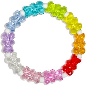 Colorful Gummy Bear Elastic Bracelet – Fun, Stylish Jelly Bear Bead Bracelet, Trendy Gift for Friends, Family, and Party