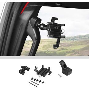 JWWY لجيب حامل الهاتف Universal Mount A-Pillar Handle حامل هاتف قابل للتعديل لعام 2024-2025 Jeep Wrangler JL JLU