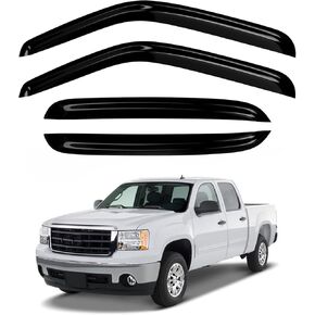 حراس المطر متوافقون مع تشيفي سيلفرادو/GMC Sierra Crew Cab 2001-2007 لنظام Windows 2002 2003 2004 2005
