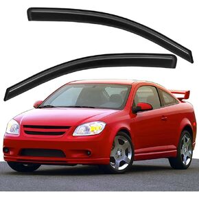 Lightronic Extra Durable Outside-Mount Auto Vent Window Visor, Fits 2005-2010 Chevrolet Cobalt & 2007-2010 Pontiac G5 (2-Door Coupe), UV Protection Rain Guard, Original Window Deflector, Smoke, 2-Pcs