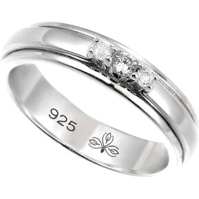 Stone Energy 925 Sterling Silver Fidget Ring | الوضع | ثلاث بلورات نمساوية سبورر باند | أسلوب بساطتها | العصرية | حلقة الدوار القابلة للتكديس | موسى أنيقة