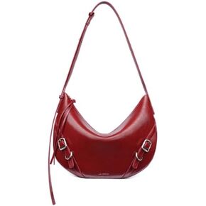 LAFESTIN Shoulder Bag for Women with Adjustable Strap, Split Leather Hobo Crossbody Bags, Trendy Satchel Purse Zipper Closure in Kuwait