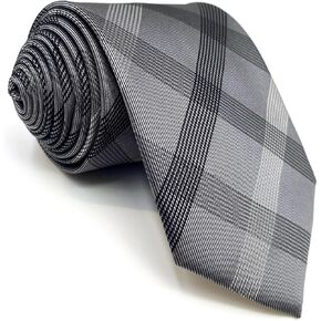 S & W Shlax & Wing Ries for Men Necktie Gray Cashered Classic Business الرسمية XL