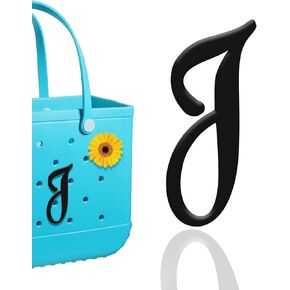 Mity rain Letter Charms for Bogg Bag，Alphabet Lettering Accessories Charms Compatible with Bogg Bag Original All Models, Insert Decorative Letter for Handbag Beach Tote Bag G Black