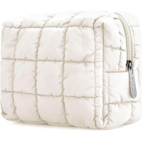 E-Tree Cute Makeup Bag,Quilted Cosmetic Bag,Make up Pouch for Purse,Toiletry Zipper Pouch,Checkered Bag,Travel Case,Storage Pouches for Organization (Hot Pink) in Kuwait