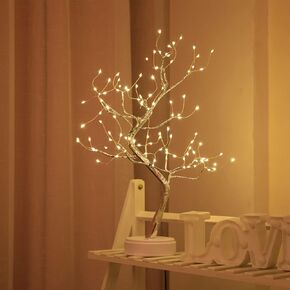 20 "108 LED Tabletop Bonsai Tree Light Decor Decor DIY مصباح شجرة الاصطناعي أو USB مصابيح جمالية لغرفة المعيشة هدايا المنزل المنزل لعيد الميلاد