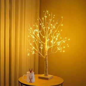 Hbaushun 144 LED Birch Tree Light,Tabletop Bonsai Fairy Light Spirit Tree,DIY Artificial Tree Lamp with Timer USB/Battery Powered for Bedroom Christmas Home, Wedding, Holiday Decor (Warm White)