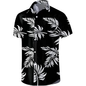 Hawaiian Shirt for Men Summer Casual Beach Button Down Short Sleeve Printed Tropical Vacation Shirts