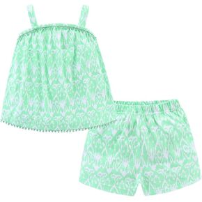 Mud Kingdom Girls Shorts Sets Bohemian Vintage Outfits 2 Piece Tassel Trim Elastic Waist