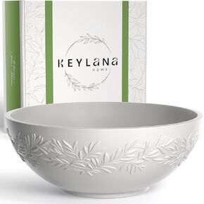 Elegant Concrete Fruit Bowl for Kitchen Counter 12in - Large Multipurpose Decorative Bowl for Home Decor, Dining Table Centerpiece, Key Bowl for Entryway Table - Modern Unique Kitchen Island Decor