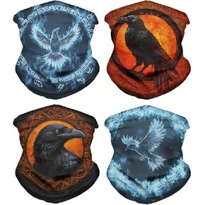 بارد جمجمة الوجه بانداناس الرياضة والرفاق غير الرسمي Viking Print Neck Gaiter ، Headwrap ، Balaclava ، خوذة بطانة