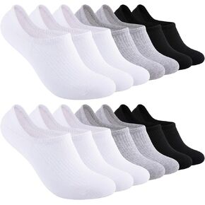 COOVAN Womens No Show Socks 7 Pack Cotton Low Cut Anti-slid Invisible Short Ankle Socks with Non Slip Grip