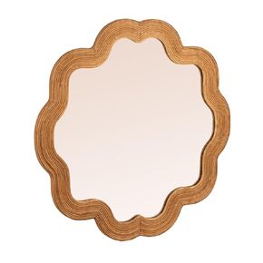 Creative Co-Op Scalloped Rattan Framed Wall Mirror
