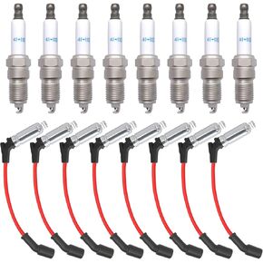 41-110 Iridium Spark Plugs & M8-48322 شرارة الأسلاك التوصيل متوافقة مع 5.3 6.0L 6.2L CHEVY SILVERADAD SILDURDADAD Avalanche Express GMC لشاحنة Cadillac Escalade Yukon Sierra V8 LS (حزمة 8)