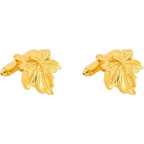 Silver Maple Leaf Cufflinks Mens French Shirt Cuff Links Metal Cufflinks for Wedding Bussiness Anniversary Birthday
