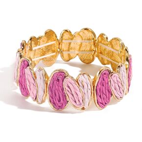 Coiris Raffia Bangle Bracelets for Women Boho Handmade Chunky Bracelet Bohemia Statement Raffia Bracelet For Women