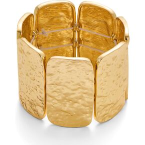 Wide Hammered Gold Bracelets for Women Chunky Stretch Bangles Bracelets Vintage Statement Stretchable Elastic Bracelet