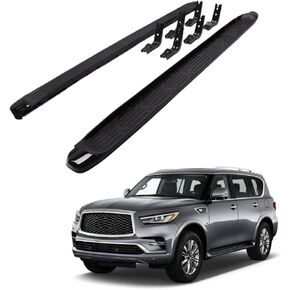 لوحة تشغيل ملائمة لـ Infiniti QX80 QX56 2011-2023/Nissan Armada 2017-2023 الخطوات الجانبية Nerf Bar (All Black)